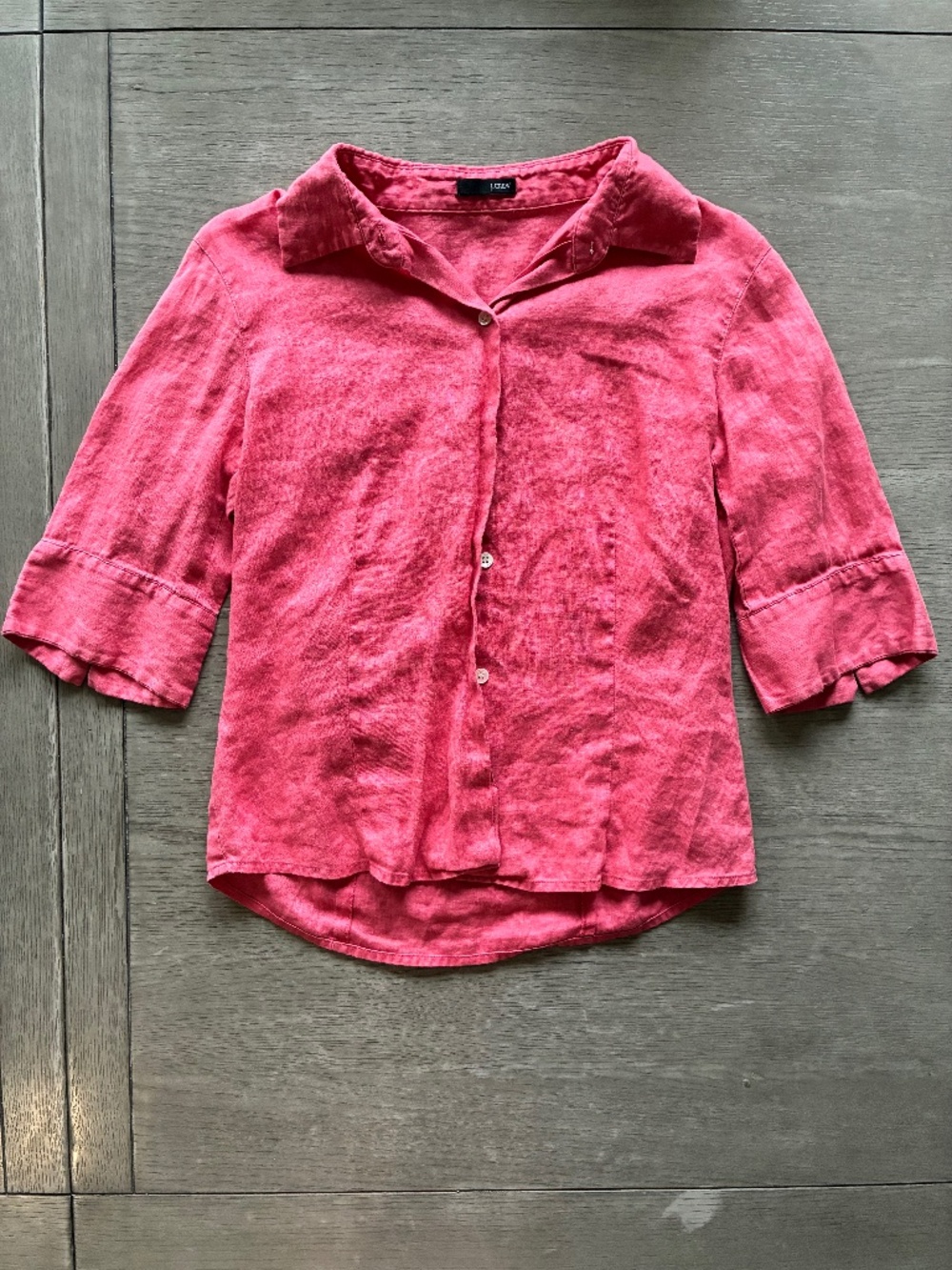 Salmon Pink Buttoned Down T-Shirt
